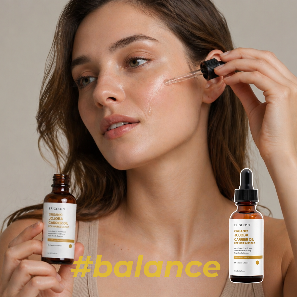 Organic Jojoba Oil for Balance Hair & Scalp – Hydrating Scalp Treatment, Daily Essential Oil