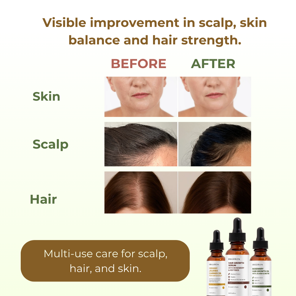 Organic Jojoba Oil for Balance Hair & Scalp – Hydrating Scalp Treatment, Daily Essential Oil