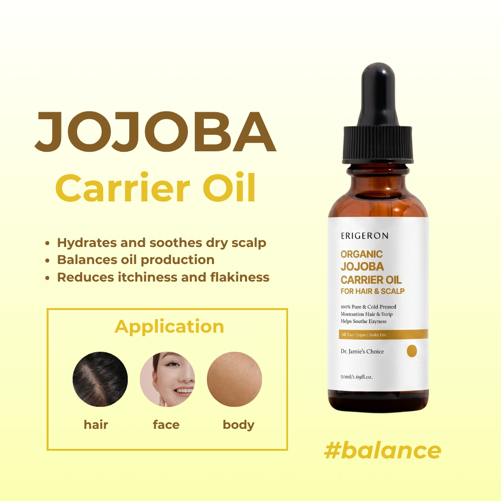 Organic Jojoba Oil for Balance Hair & Scalp – Hydrating Scalp Treatment, Daily Essential Oil