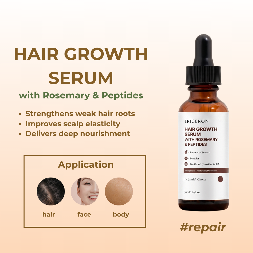 Hair Growth Serum with Rosemary & Peptides – Scalp Serum, Anti Hair Loss, Hair Thickening Treatment