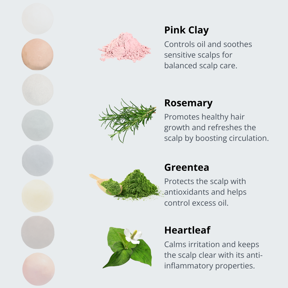 Pink Clay Shampoo Bar with Wooden Soap Tray