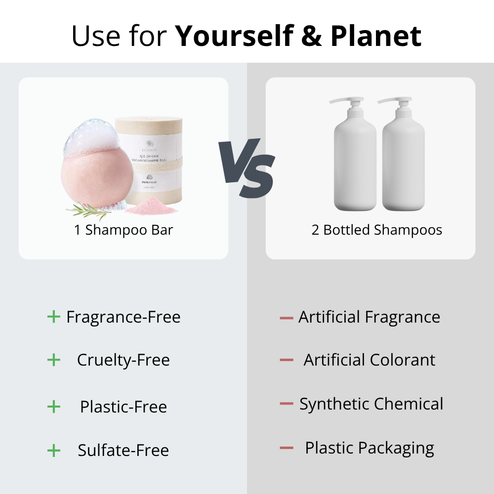 Pink Clay Shampoo Ball + Niacinamide 87% Rice Serum Set