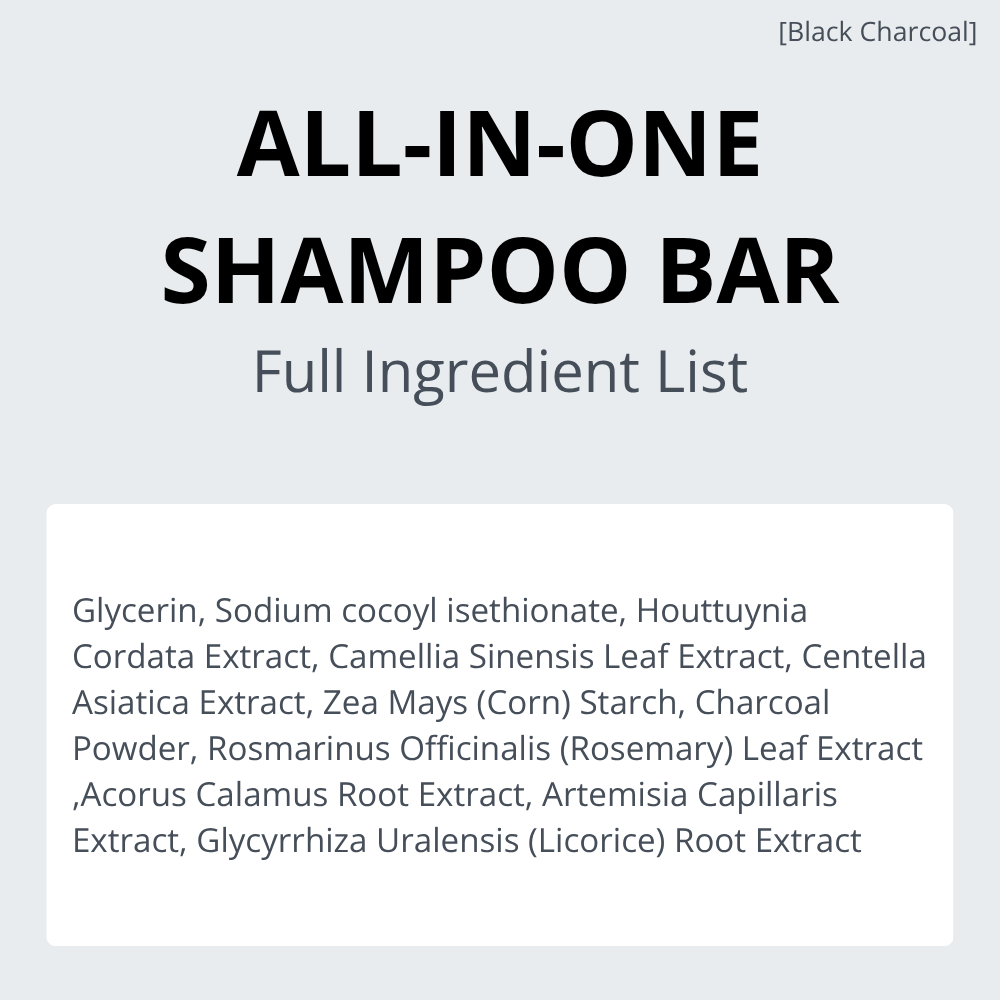 All-in-One Black Charcoal Mochi Shampoo Bar