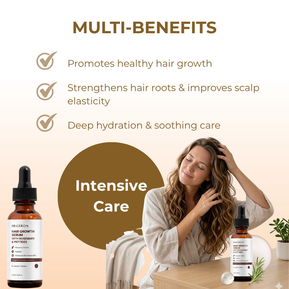 Hair Growth Serum with Rosemary & Peptides – Scalp Serum, Anti Hair Loss, Hair Thickening Treatment