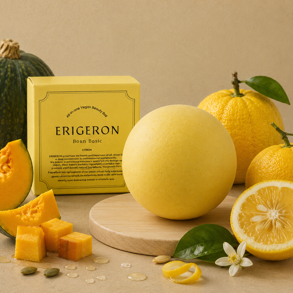 ERIGERON Vegan Beauty Ball Quillaja Citron Ball Pumpkin Shampoo Ball™