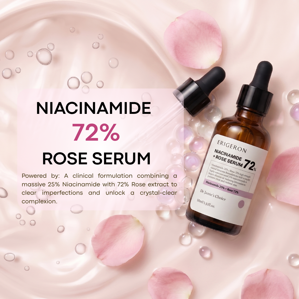 Niacinamide 25% + Rose 72% Serum - High Strength Clinical Blemish Care