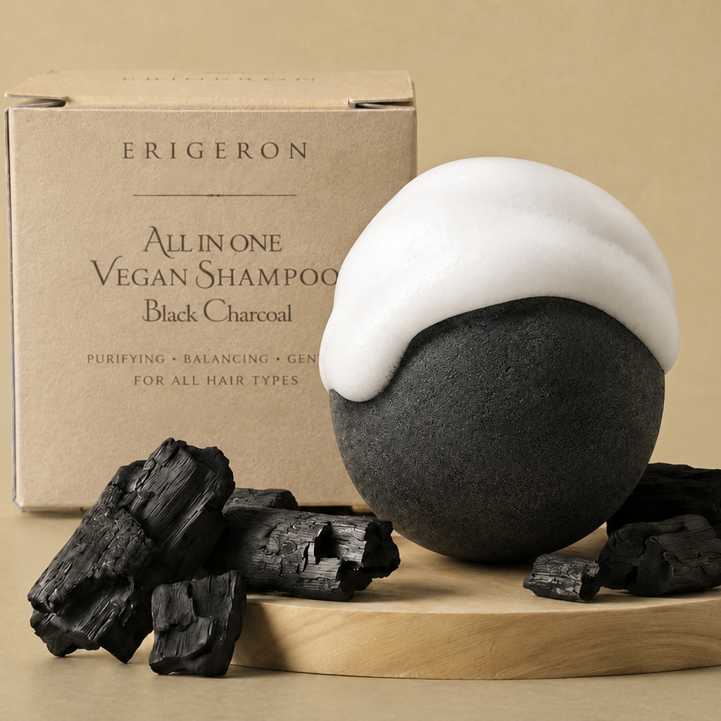 ERIGERON Vegan Shampoo Ball Black Charcoal Shampoo Ball™