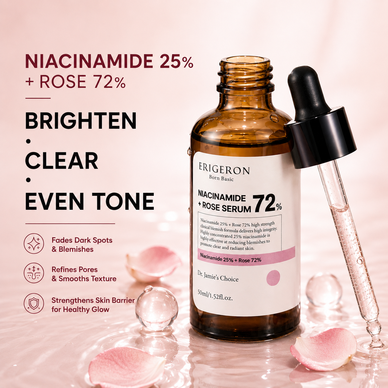 Niacinamide 25% + Rose 72% Serum - High Strength Clinical Blemish Care